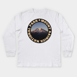 Mount Rainier National Park circle Kids Long Sleeve T-Shirt